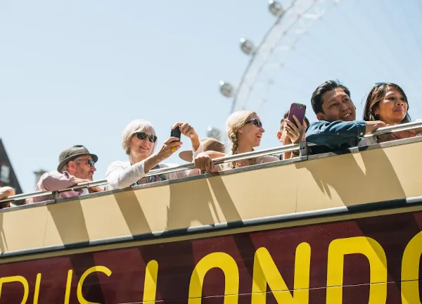 London tourist attraction open top bus