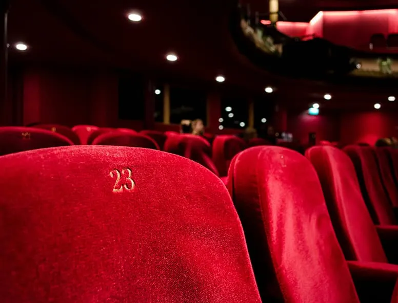 A picture of red seats in a theatre