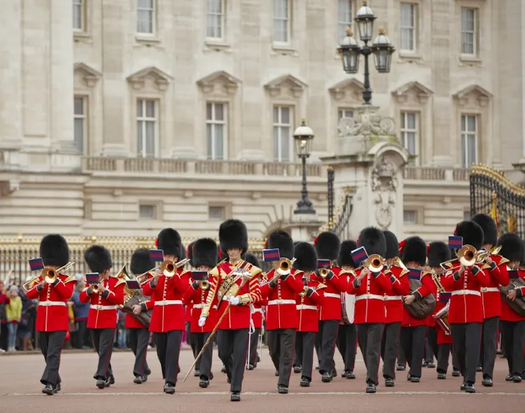 Changing of the guard at Buckingham Palace London