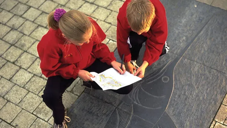 The famous fish trail in Hull city centre