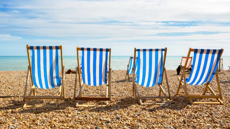 Beach chairs on the sand