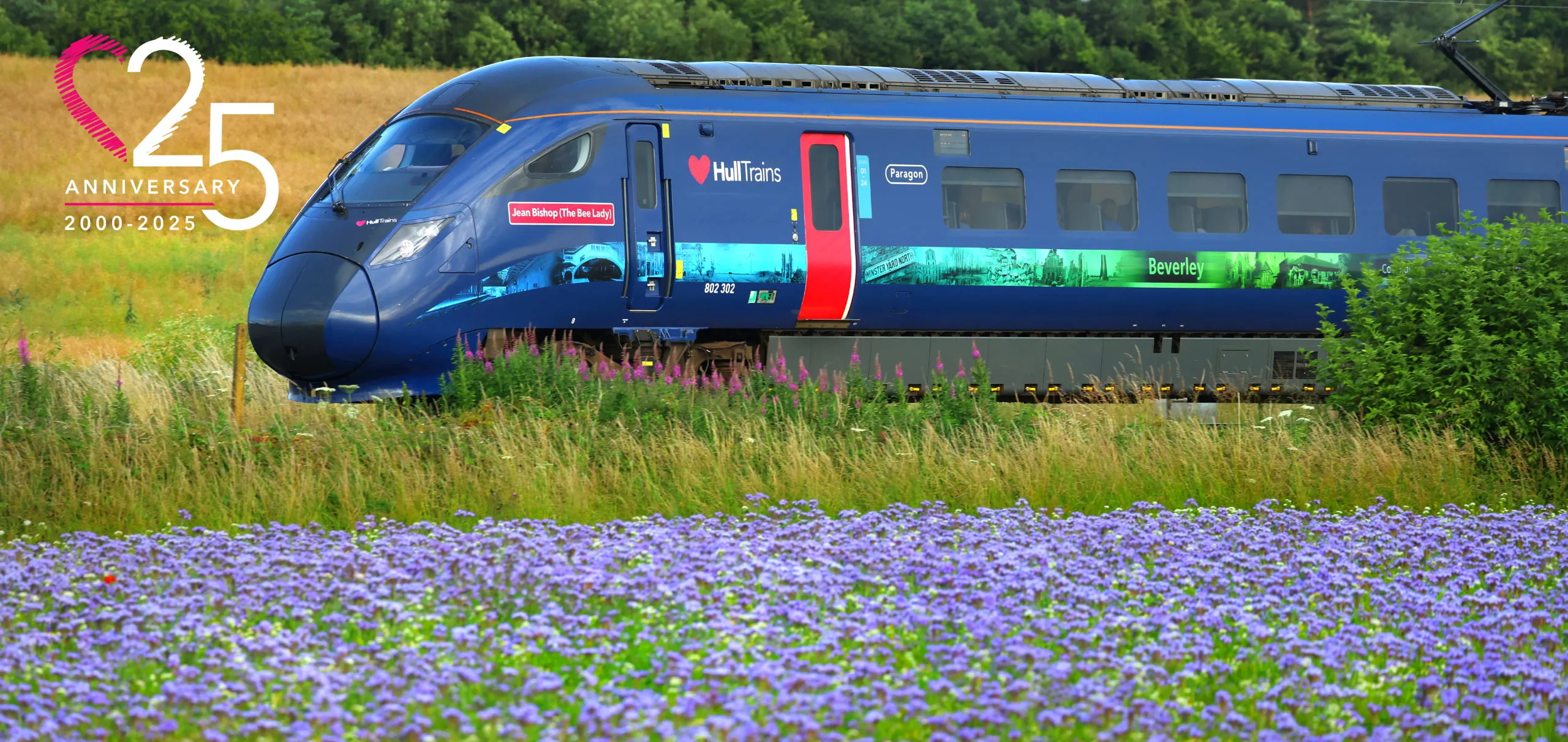 Hull Trains image with 25th Anniversary logo