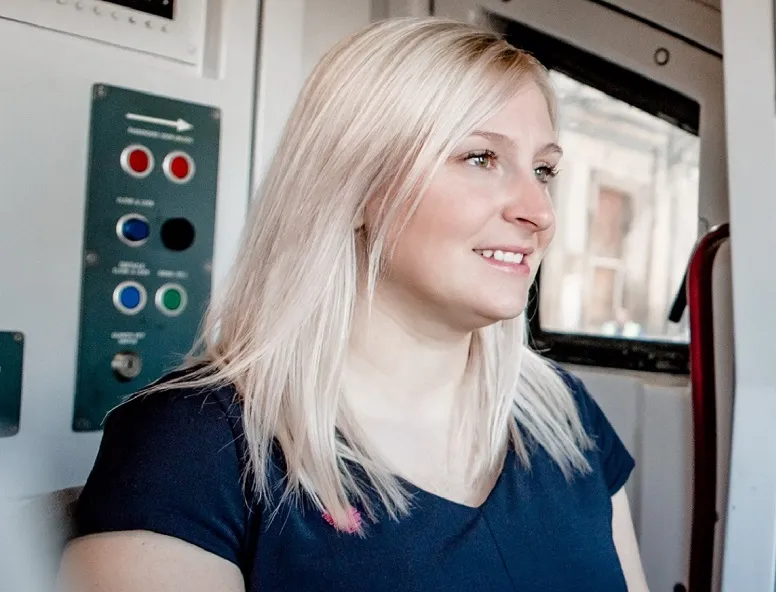 Emma Ramsden in one of Hull Trains' 180 trains