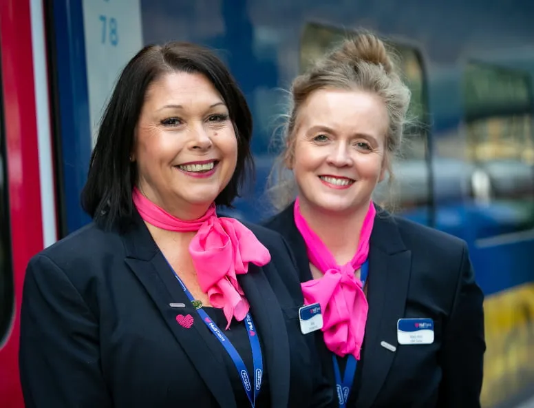Hull Trains first Paragon service two team members smiling
