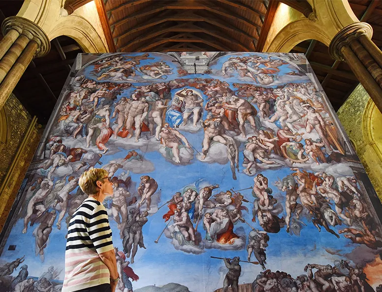A magnificent six metres square reproduction of The Last Judgement, one of the highlights of the Michelangelo – A Different View exhibition coming to Hull Minster this autumn. Picture- Solent News & Photo Agency