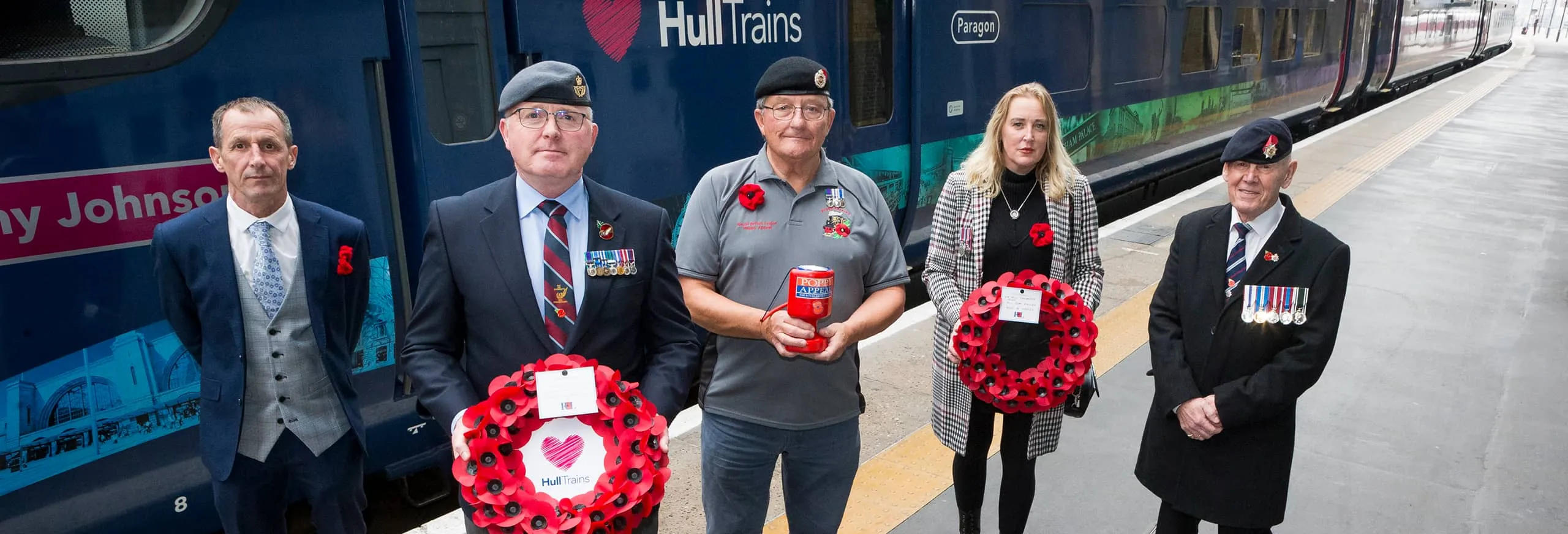 A group of Veterans travelling with Hull Trains for Remembrance Day celebrations