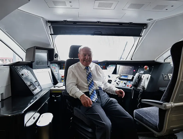 Railway Veteran Charlie VIP Guest of Hull Trains and Lumo at Kings Cross
