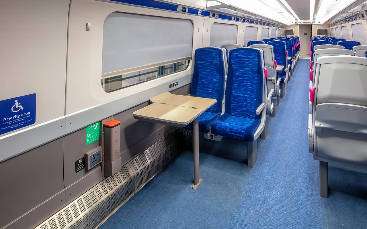 The accessible seating area in standard class on Hull Trains services