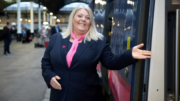 Hull Trains on board team member welcoming you on board