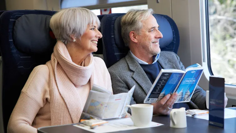 couple travelling first class hull trains