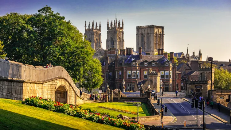 York cityscape with minster and walls